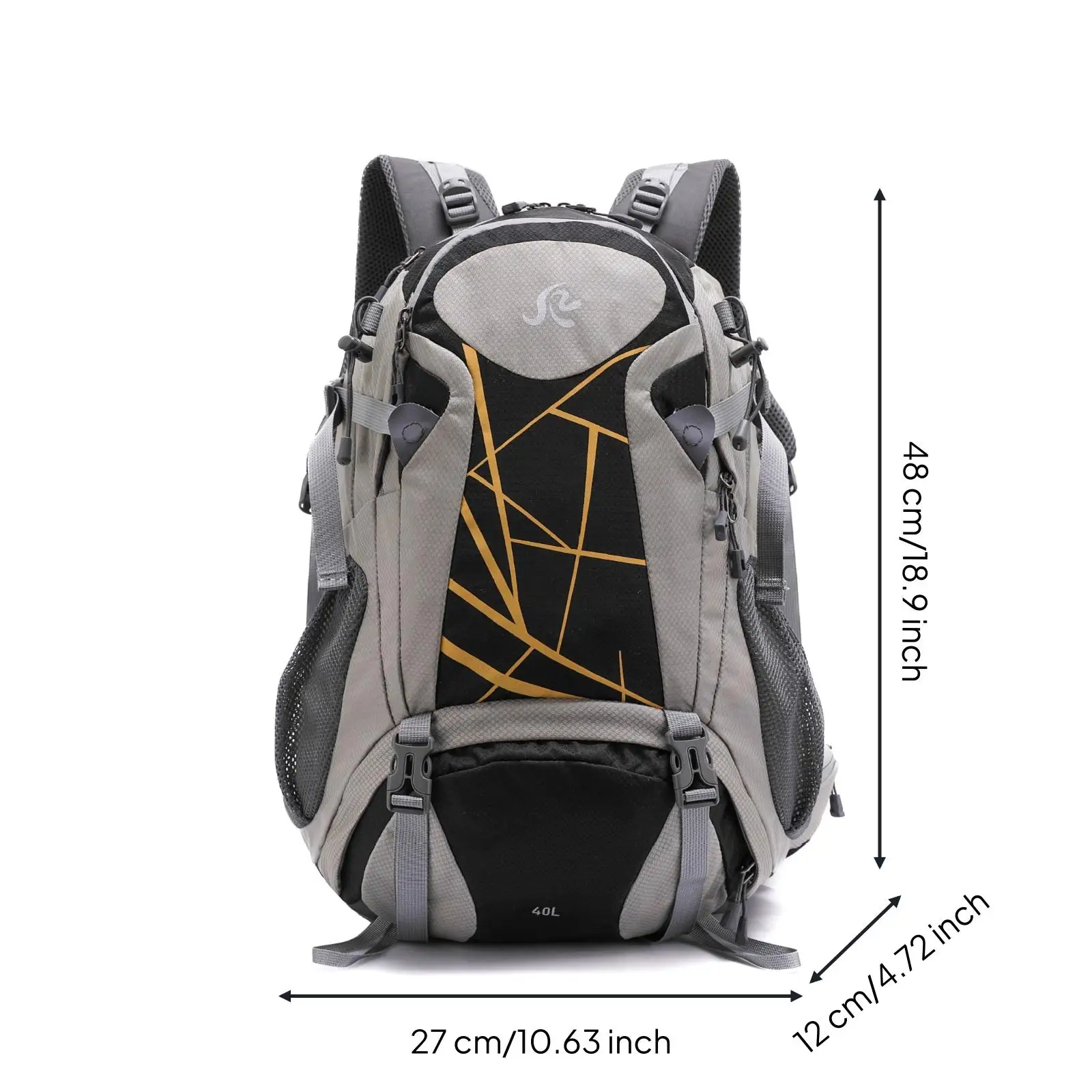 アウトドアハイキングパック-40リットル-ナイロン製-大容量バックパック-旅行用デイパック-登山用バックパック-キャンプ旅行用