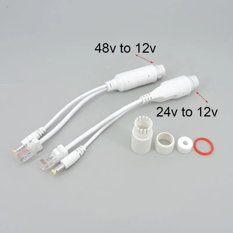 48V to 12V 24V to 12V POE Splitter Waterproof Adapter Cable Power Supply Module Injector for cctv IP Camera L1