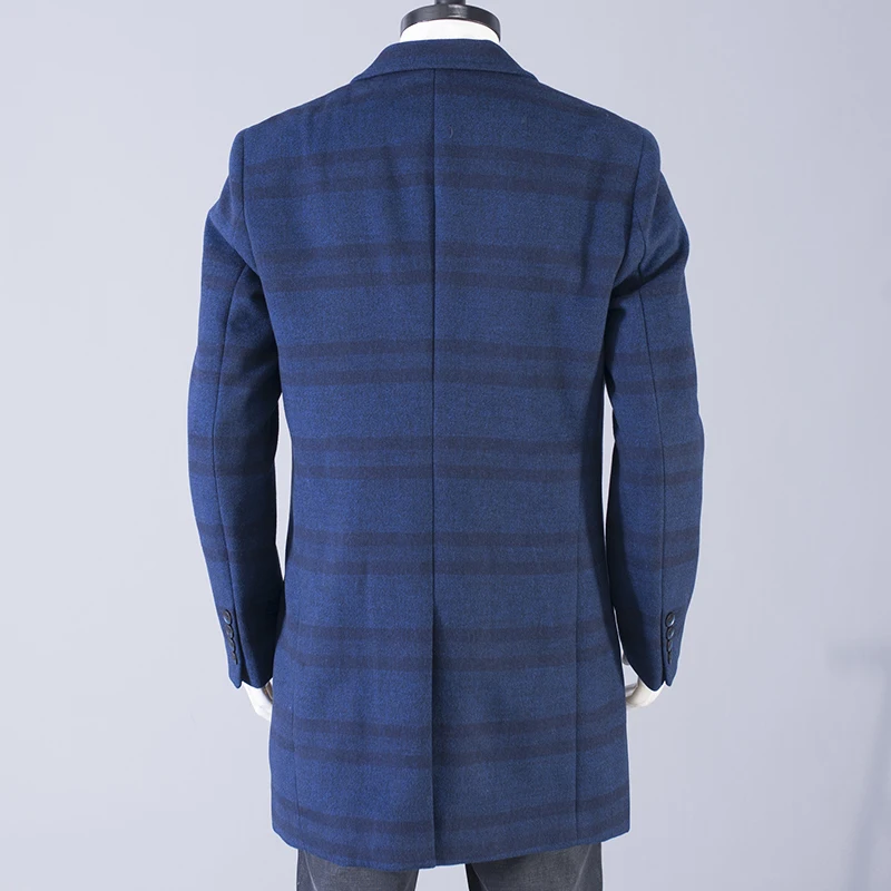 

Warm Woolen Men's Coat Cheered Mid-Length Suit Collar Windbreaker Spring Autumn Winter Faionable Urban Sle Youth Coat