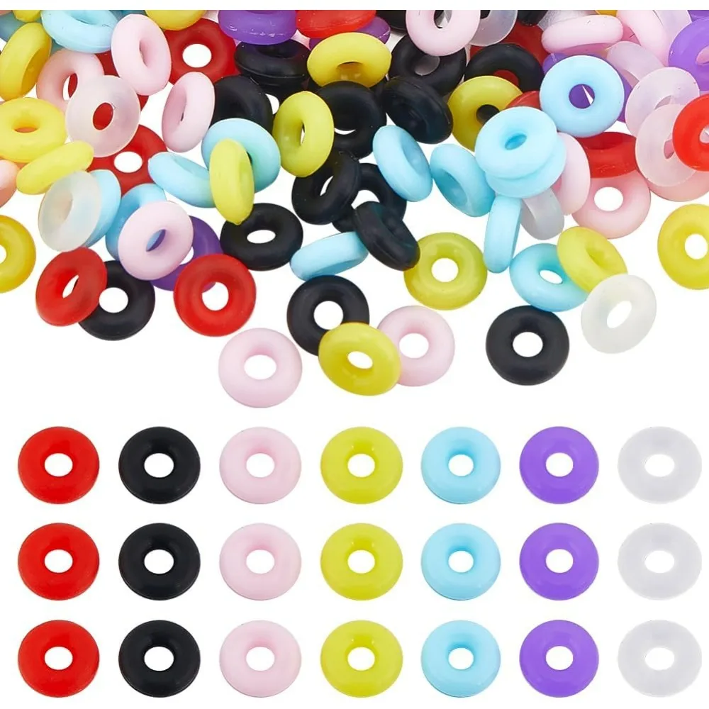 

420Pcs Rubber O Rings Beads End Beads Silicone O Ring Jewelry Ending Locating Silicone Ring Reusable Beads Spacer making kit