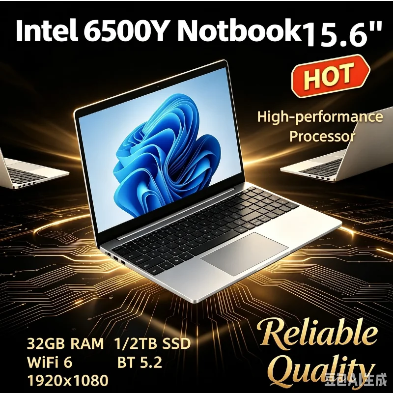 Light Portable 15.6 Inch Laptop Intel i7-6500Y Full HD Display 32GB RAM 2TB SSD Multi-purpose Game Study Office Notebook