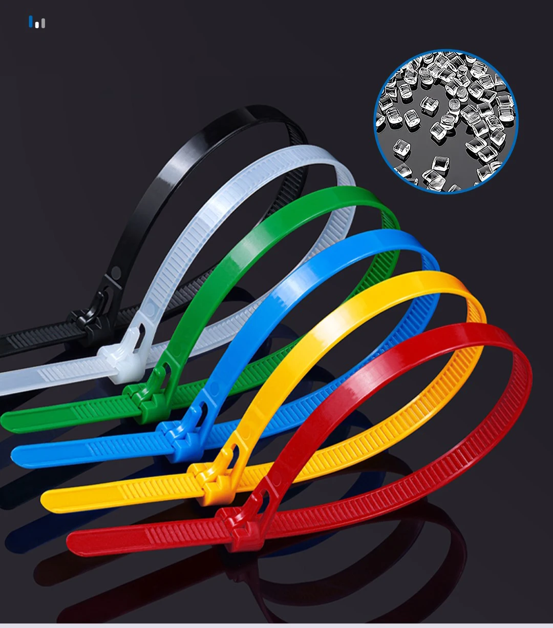 100-Pieces Nylon Loose type Cable Ties Self-locking Cord Tags Adjustable loose Wire Straps Cable Tie Mixed color Home/Office Use