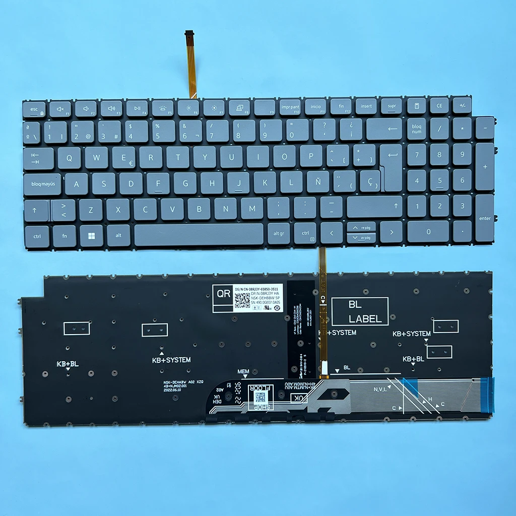 3530 Spanish Backlit Keyboard for Dell Latitude 3520 3530 Inspiron 15 3510 3511 5510 5515 5518 7510 7610  08RJ3Y NSK-DEHBBW SP