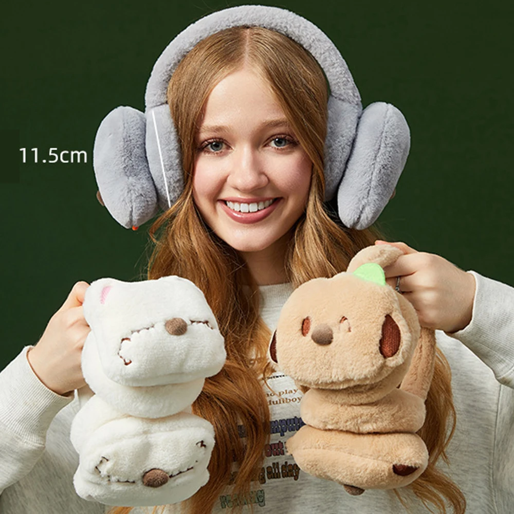 Cartoon Plush Earmuffs Cute Anti-Freeze Ear Cover Thicken Keep Warm Earflaps Women Ear Warmer Winter Outdoor Riding Accessories