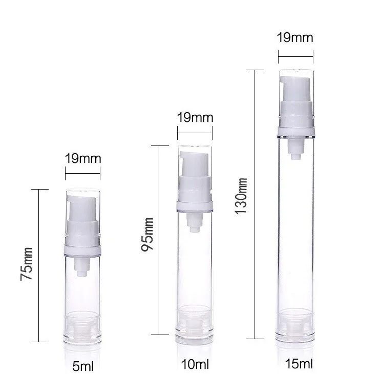 Liquid Foundation Travel Bottle 5ml 10ml 15ml Mini Cosmetic Foundation Sample Repackaging Tools Airless Pump Bottle Portable