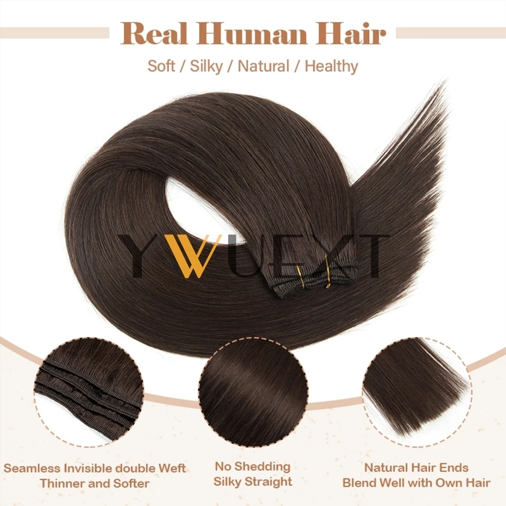 لحمة شعر بشرية ملحقات مستقيم 12 "-24" بوصة آلة ريمي وصلة إطالة شعر طبيعي 50 جرام/الحزمة يمكن نسج الشعر المجعد