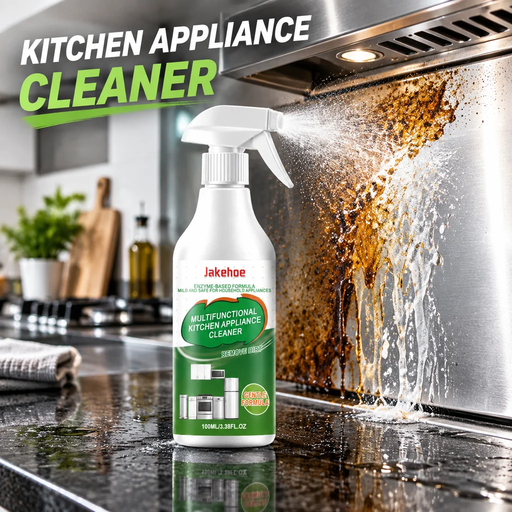 100ml Kitchen Degreaser Spray Oil Stain Remover Appliance Cleaner for Oven Microwave Stove Refrigerator Home Kitchen Cleaning