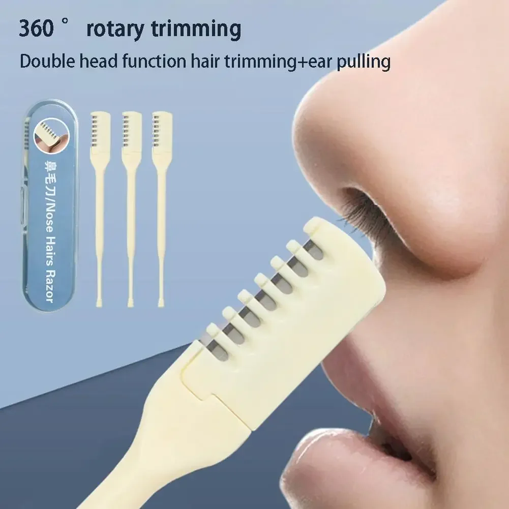 Cortador de pelo Nasal portátil, removedor de pelo de nariz, cortador Nasal giratorio 360, recortador de pelo de nariz para mujeres y hombres, recortador de pelo de nariz Manual