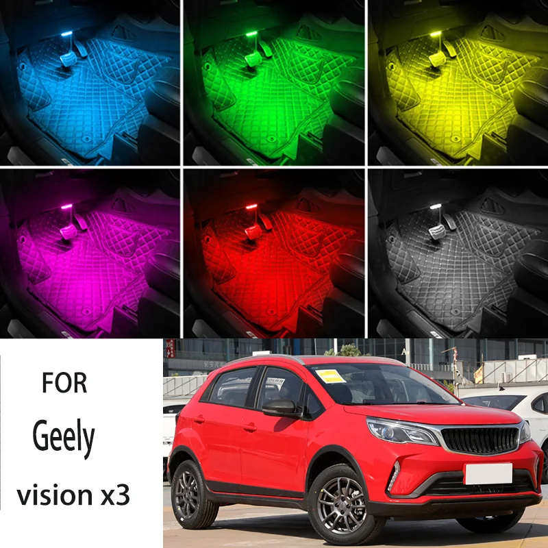 

FOR Geely vision x3 LED Car Interior Ambient Foot Light Atmosphere Decorative Lamps Party decoration lights Neon strips