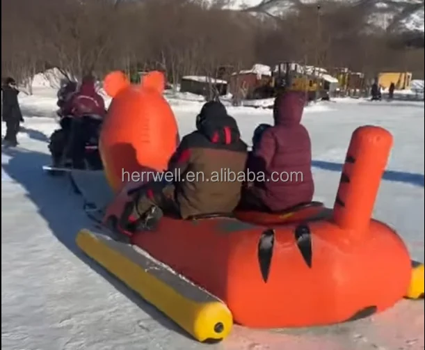

Outdoor Winter Sports Game High Quality Inflatable Cartoon Sled Giant Inflatable Sledge Portable Snow Sled For Sales