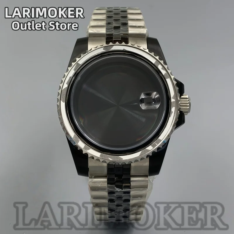

LARIMOKER 40mm Men's Diver Watch Case 316L Stainless Steel Black Silver Sapphire Crystal Fits NH35 NH36 ETA2824 PT5000 Movements