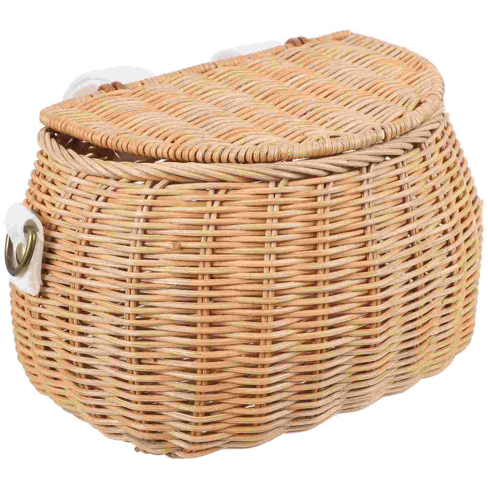 Bicycle Basket Children Bike Parts for Kids Rattan Storage Container Rucksack Scooter Front Accessories