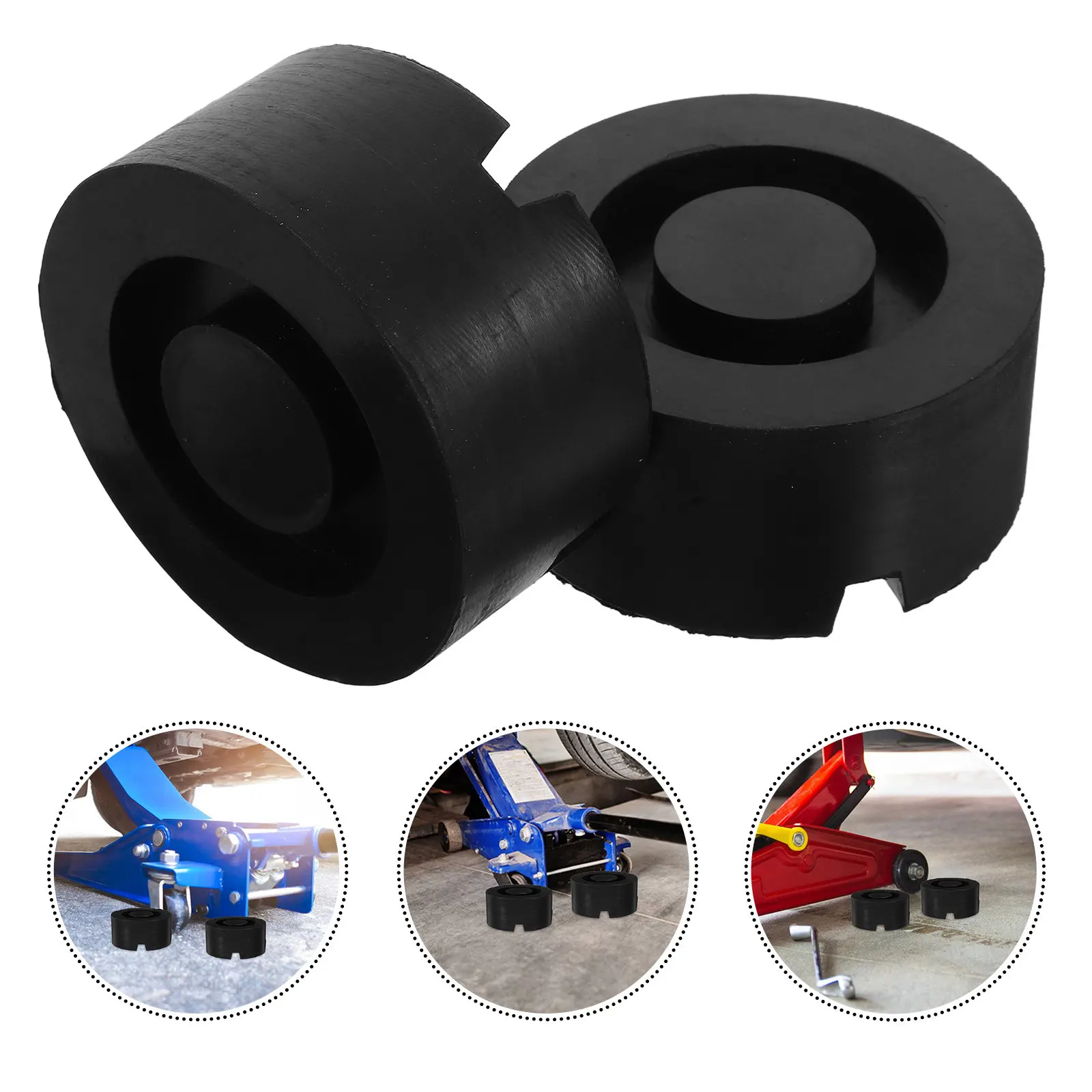 

2Pcs Rubber Jack Stand Pad Circular Non-Slip Auto Lift Support Board Vehicle Floor Jack Stabilizer for Car Rv Trailer Jacking