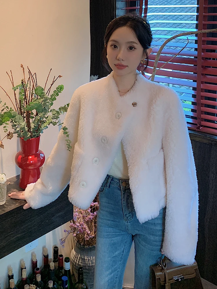 

Lamb Fur ort Coat Women's Faion Warmth Comfortable Skin Inteated 2025 New Sle UPFURS Korean Version Thiened Wool Ba...