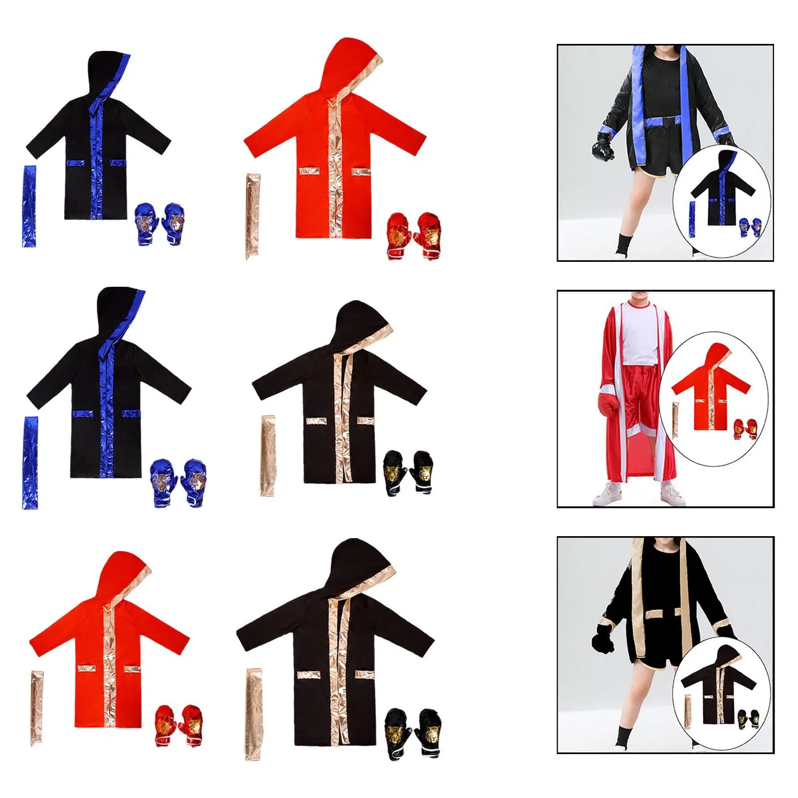 

Детский боксерский карнавальный костюм, легкий рождественский универсальный халат с капюшоном