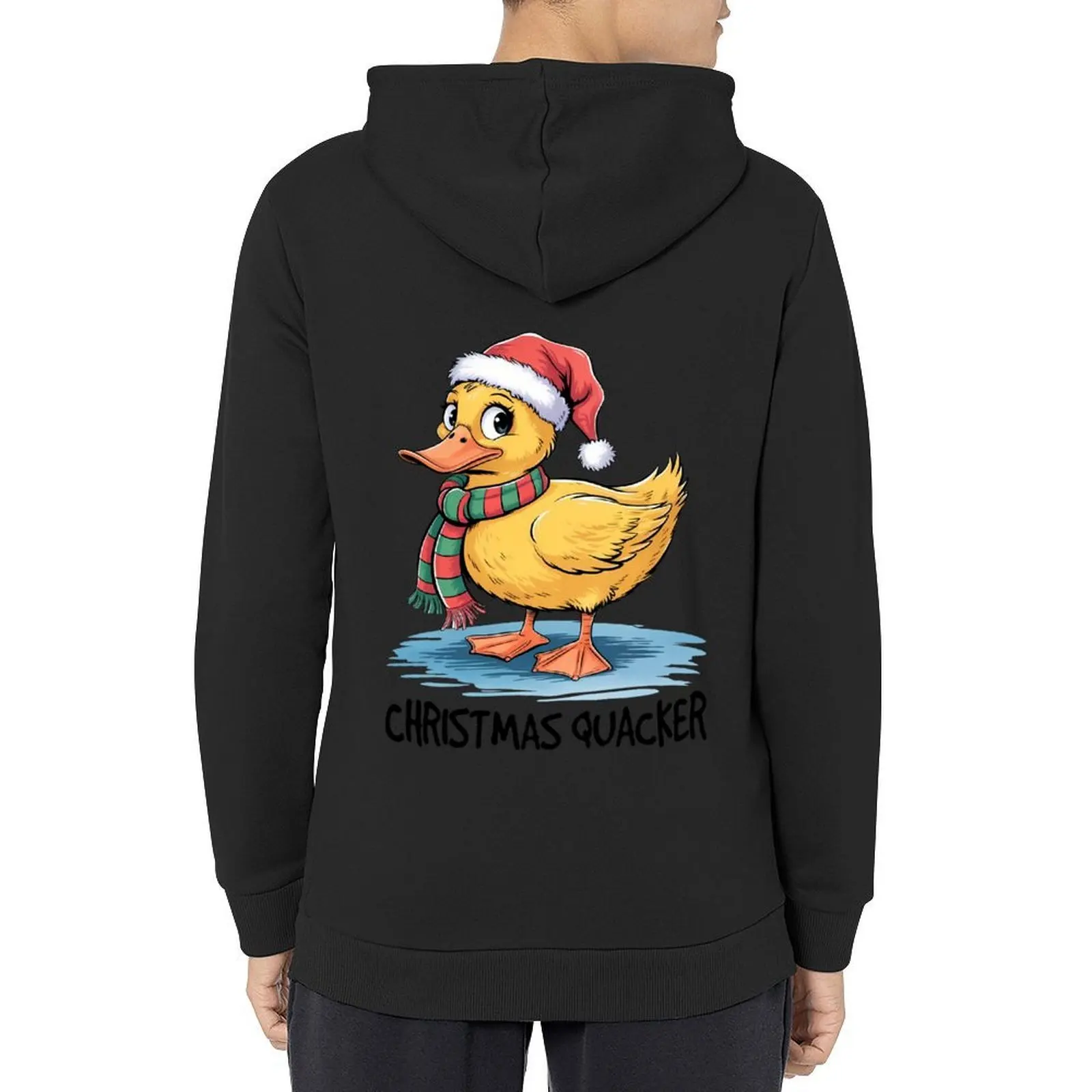 مضحك عيد الميلاد quacker pun! هوديي الرجال معطف الرجال ملابس الخريف أزياء الرجال أنيمي الملابس الرجال هوديس