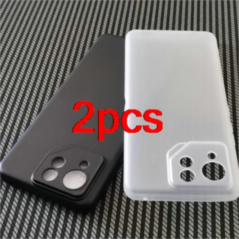 2 peças de capa protetora de silicone TPU macia, branca e preta fosca para Asus ROG Phone 8 Pro, capa protetora para Asus ROG8 ROG8 8Pro.