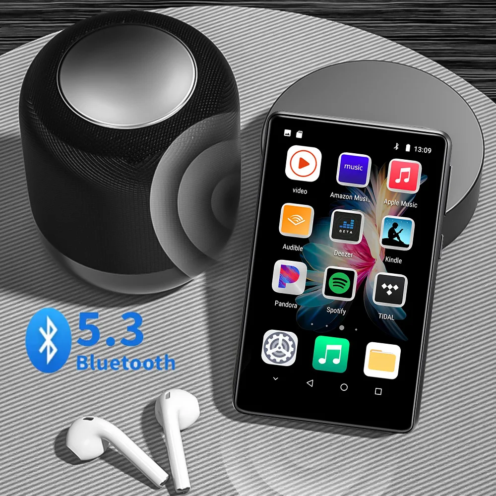 Full Touch Screen MP3 MP4 Music Players 3.6 inch Bluetooth 5.0 WiFi MP3 Players With Spotify Android 8.1 Streaming HiFi Sound