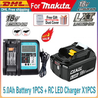 For Makita Genuine 18V Battery 6Ah Rechargeable Power Tools Battery 18V with LED Li-ion Replacement LXT BL1860B BL1860 BL1850