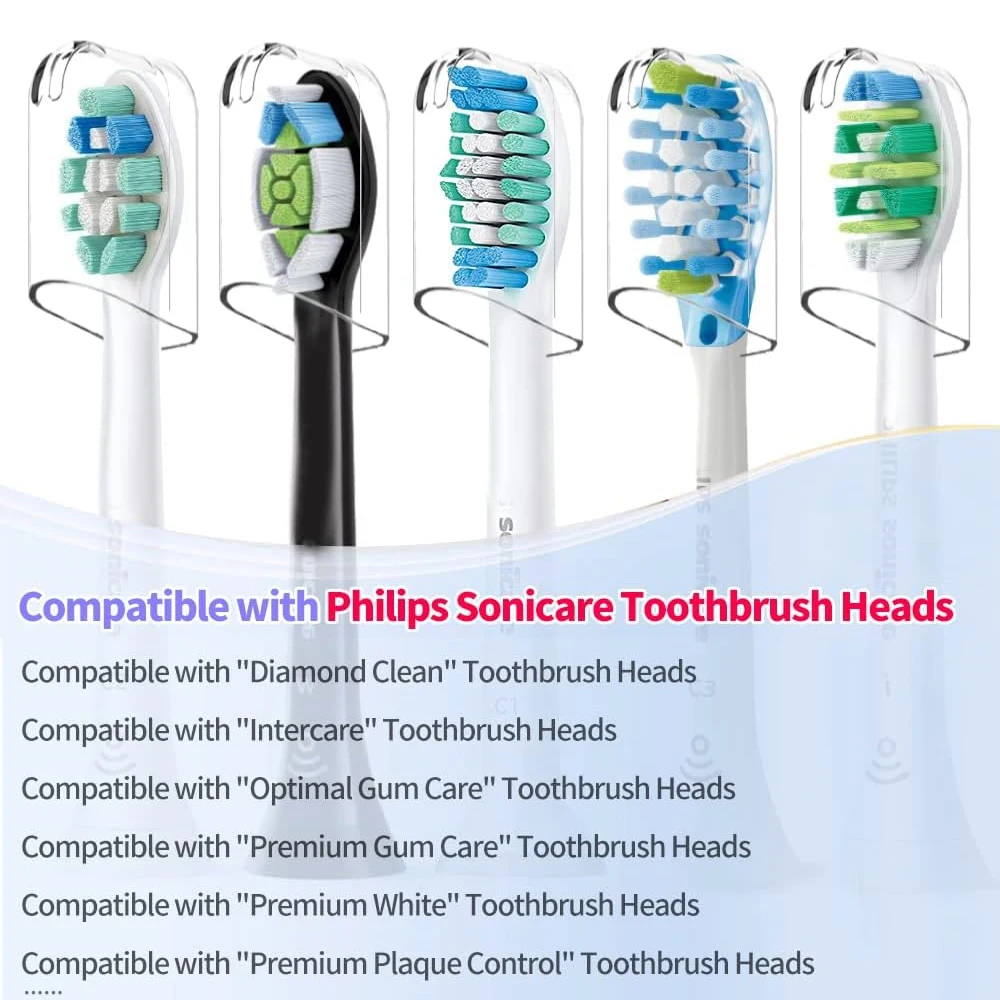 6 Pcs Reusable Toothbrush Head Covers Compatible with Philips Sonicare Electric Toothbrush Heads for Storage in Home and Travel