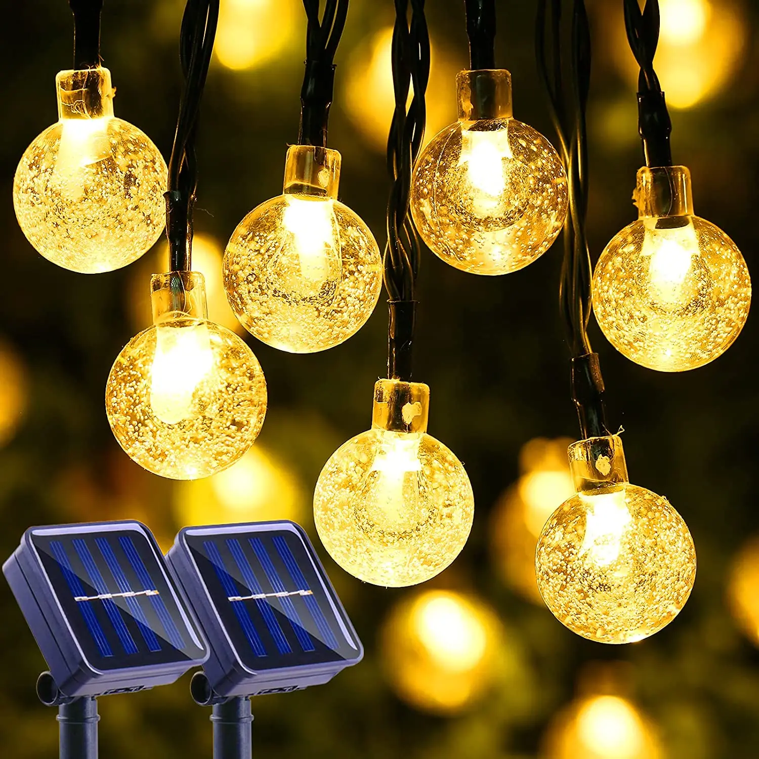 

Solar String Lights Outdoor Led Crystal Globe Lights Waterproof IP65 Solar Festoon Fairy Light for Garden Christmas Party Decor