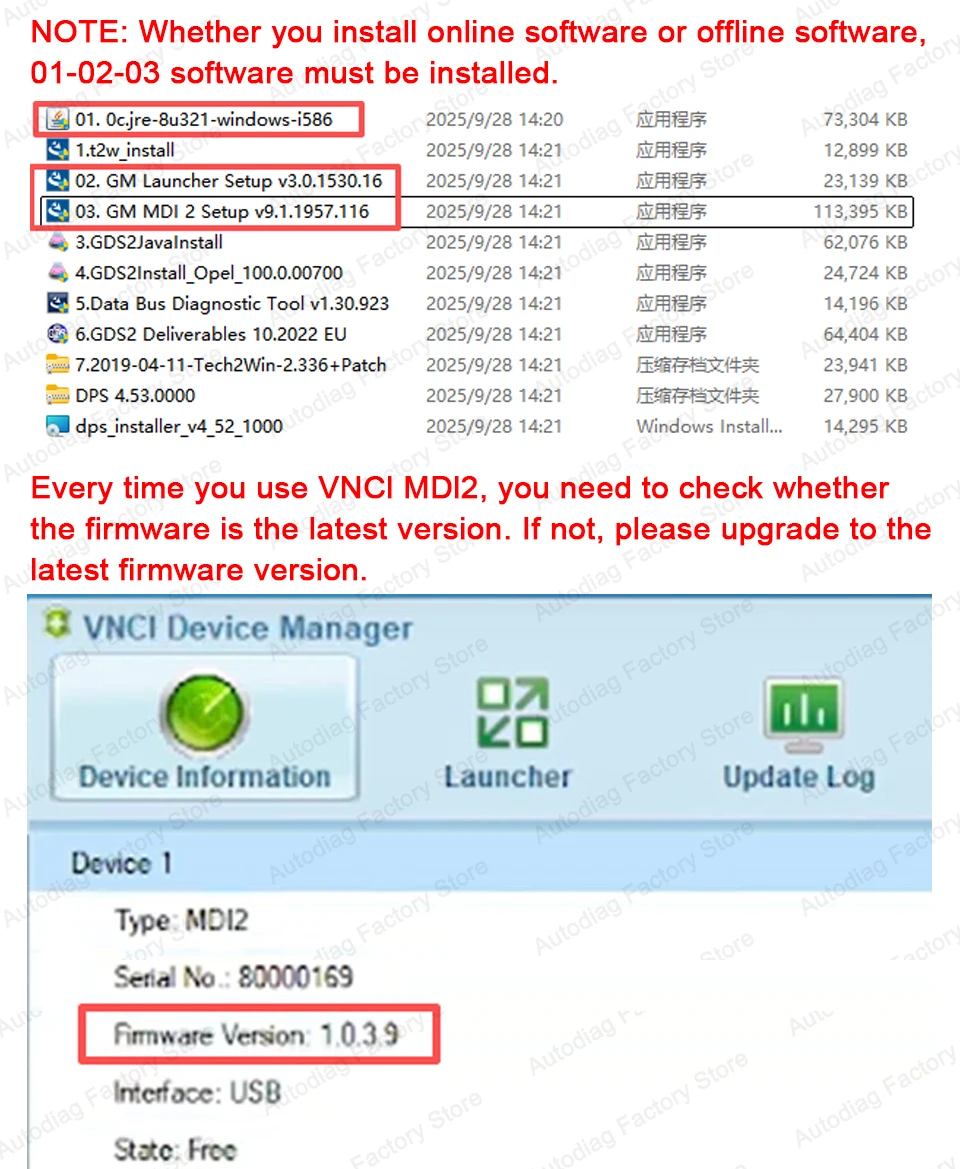 VNCI MDI2 Diagnosegerät für GM/Cadillac/Chevrolet/Buick Fahrzeuge, kompatibel mit TLC/GDS2/DPS/Tech2win Software, unterstützt CAN FD DoIP. – Detail 2