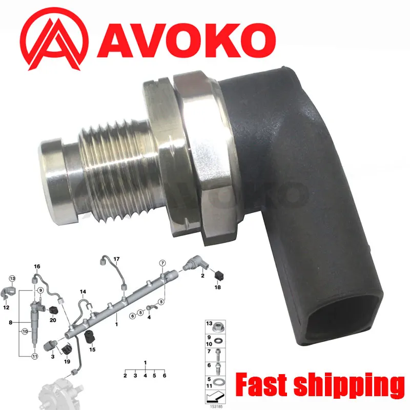 

НОВЫЙ датчик давления топлива 1800 бар 13537787167 для BMW 1 серии 118D 120D 2.0T 3.0T E87 2004-2011