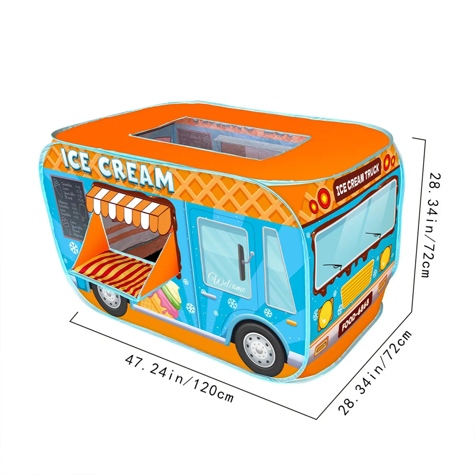 Ice Cream Car Tent Role Playing Lightweight Kids Play Tent for Children Kids