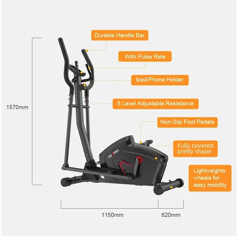 Home Fitness Equipment Commercial Indoor Mute Magnetic Control Elliptical Walking Machine