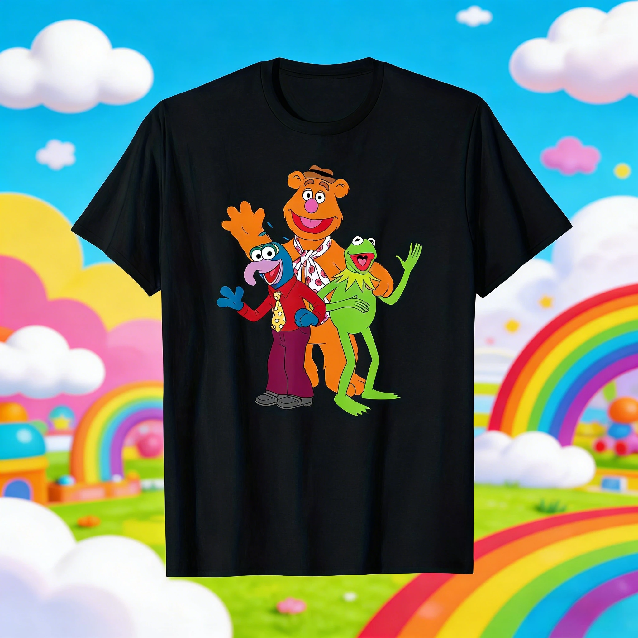 

2025-26 Summer Disney Doll Trio Printed Pattern Pure Cotton T-shirt, Fashionable Loose Short-sleeved, Unisplast