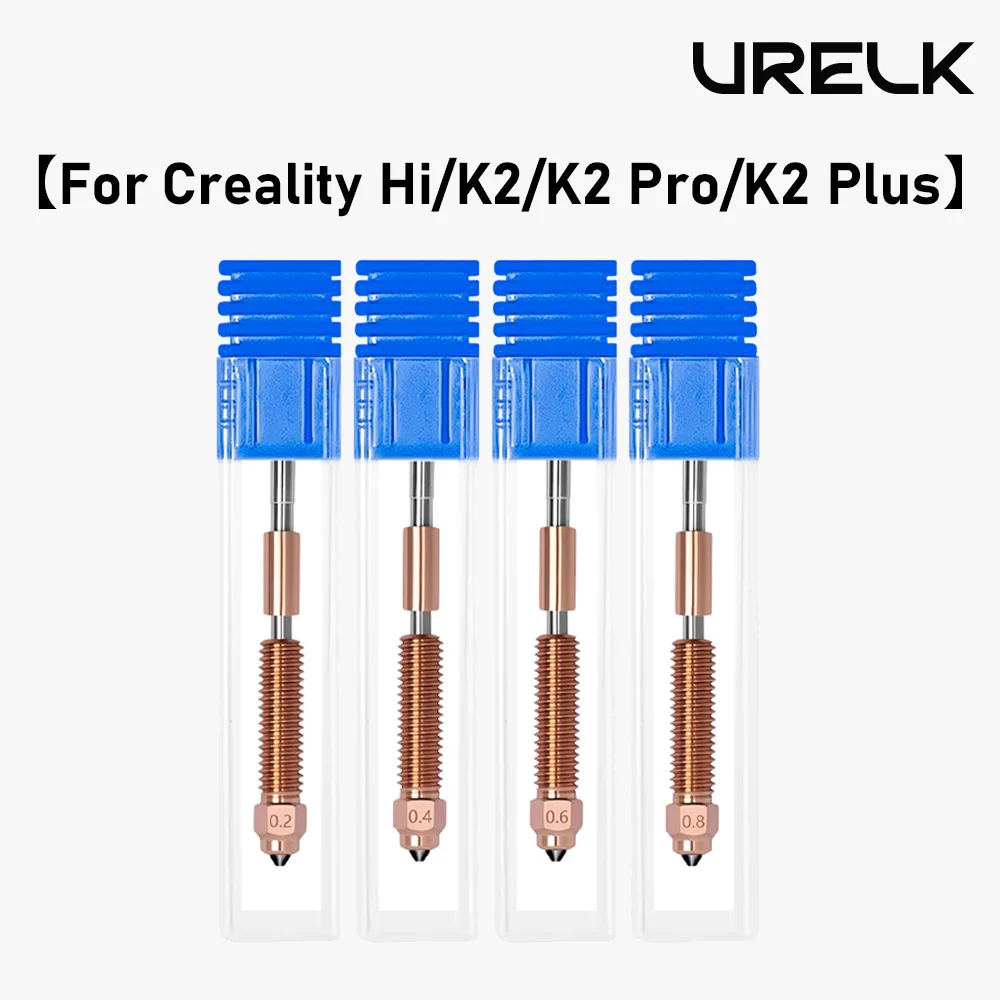 

Высокоскоростной комплект сопел для хотэнда для 3D-принтеров Creality Hi/K2/K2 Pro/K2 Plus, цельнометаллические сопла из закаленной стали 0.2/0.4/0.6/0.8 мм