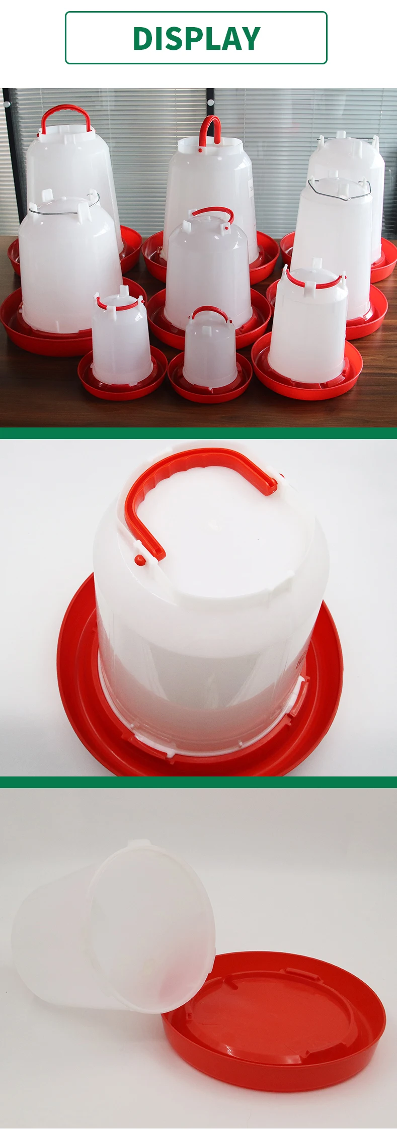 1/1,5/2/3/4/5/6/8/11/14/16/18L Automatische Huhn Wasser Eimer Kunststoff Geflügel Hahn Huhn Fütterung Gerät Bauernhof Wasser Versorgung – Detail 6