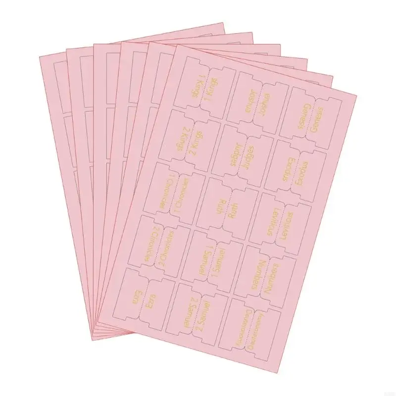 6 Sheets Bible Index Tabs Decorative Bible Tabs Laminated Bible Labels Easy to Read Bible Journaling Supplies for Girl