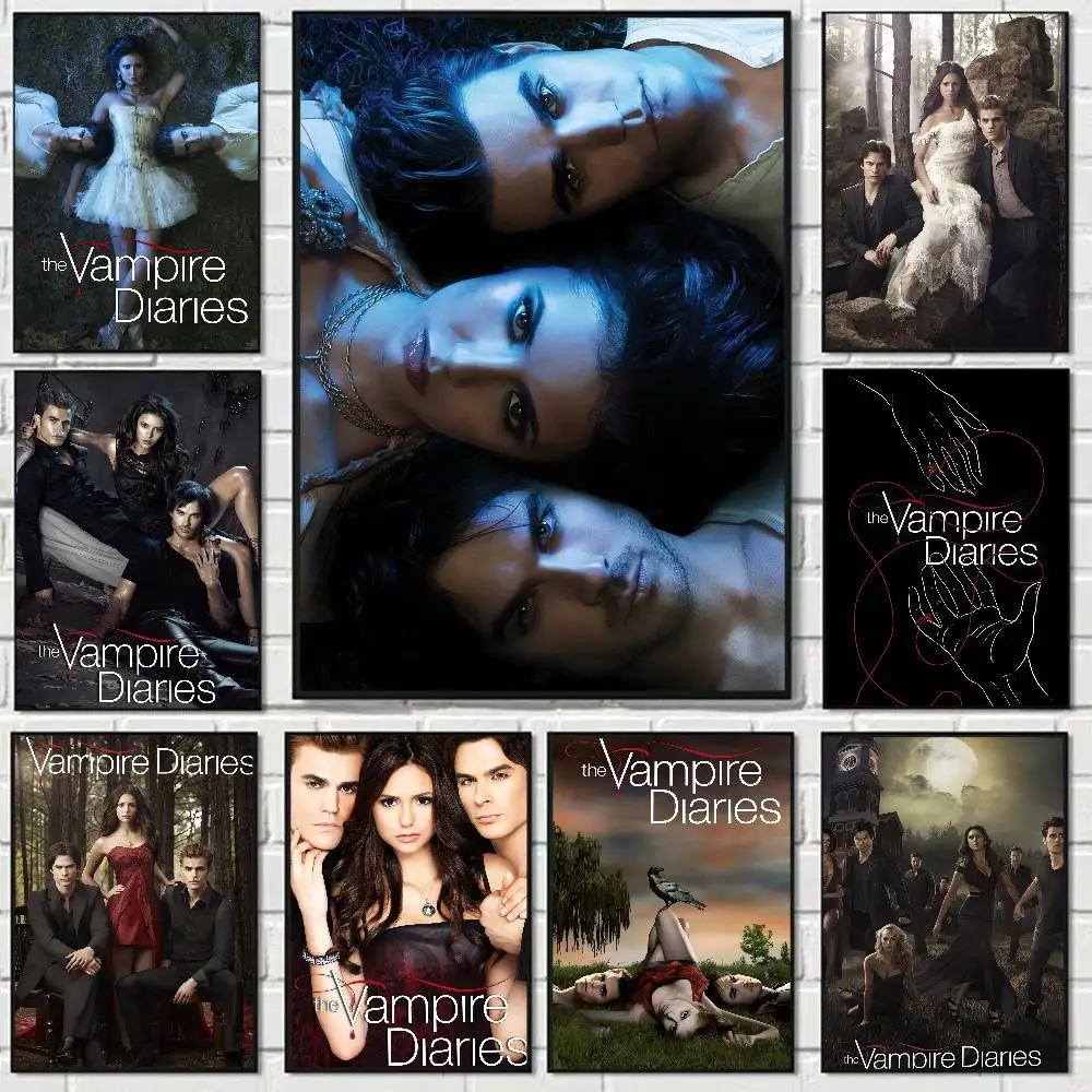 TV Drama The Vampire Diaries Funny Cute Cartoon Posters Prints Canvas Painting Wall Art Picture Living Room Home Decor