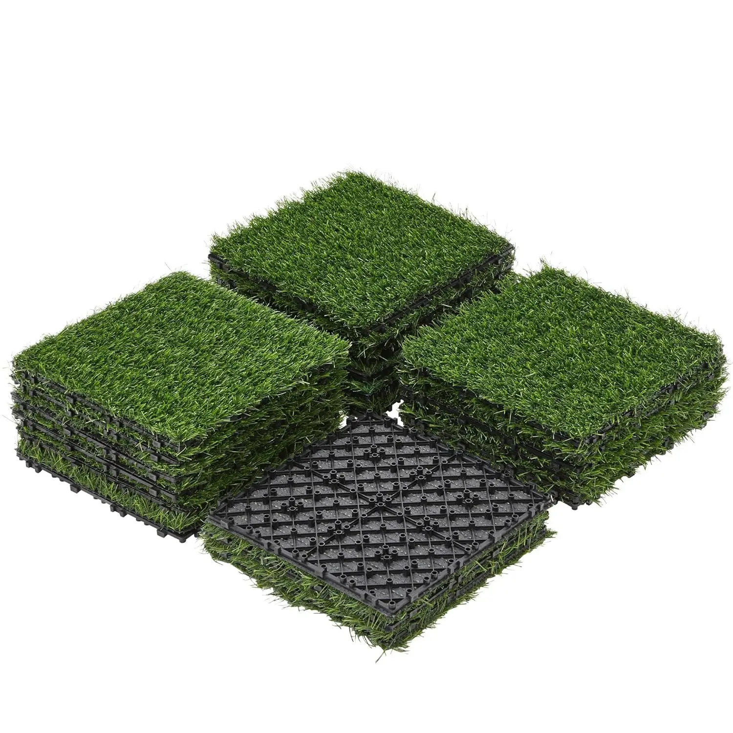 

Искусственная трава 12x12 дюймов, модульные плитки из искусственной травы с самоотводом воды, подстилка для туалета для собак, для патио, балкона, на заказ