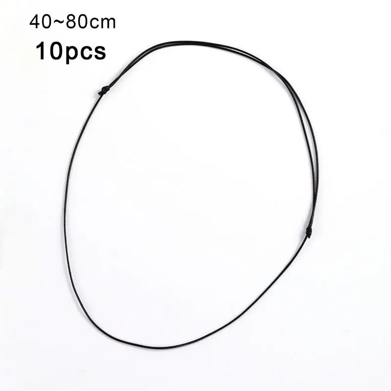 Adjustable Black Braid Wax Cord for DIY Pendant Necklace