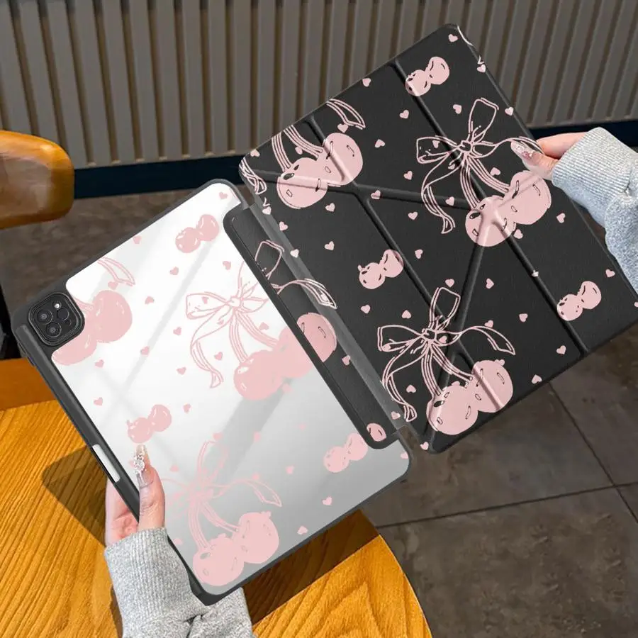 Cute Pink Bow Tablet Case For iPad Pro 2025 Air 4 5 M3 M2 1 2 M4 11inch Mini 6 7 Pro 11th 10th 9th 8th 7th 12.9inch Holder Cover