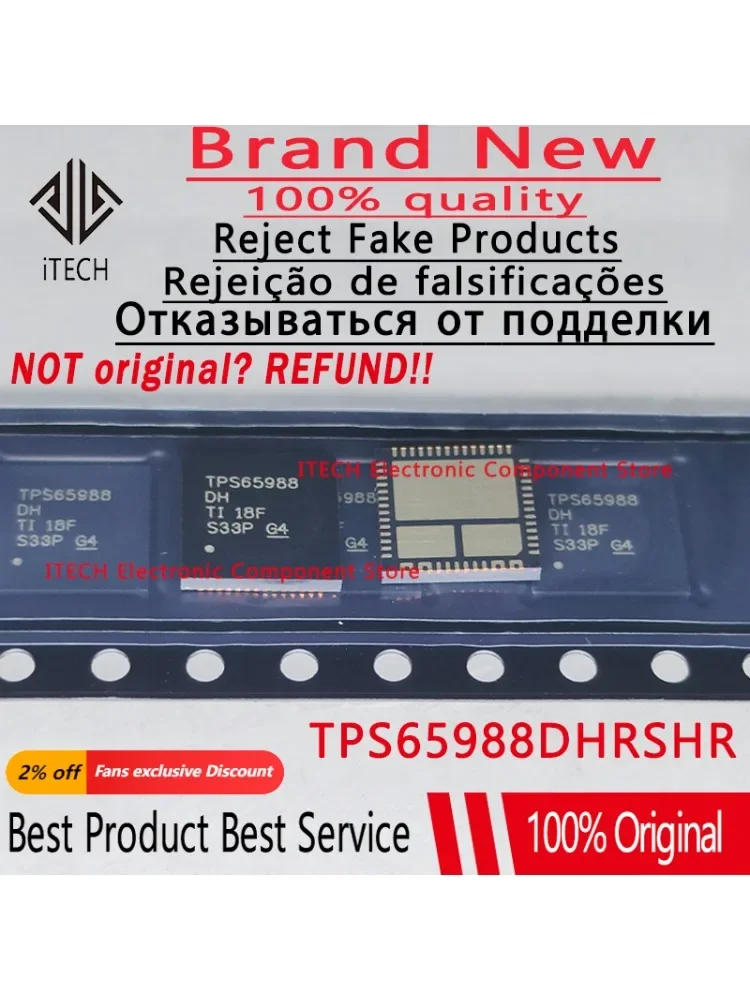 5 sztuk/partia oryginalny TPS65988DHRSHR TPS65988DH TPS65988 VQFN-56 USB interfejs Chipset 100% nowy i oryginalny — zdjęcie 2