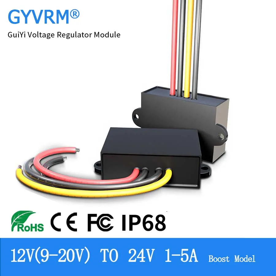 GYVRM 12V to 24V DC DC Step Up 1A 2A 3A 4A 5A Non Isolated Boost Power Converter 12 Volts to 24 Volts Voltage Regulator