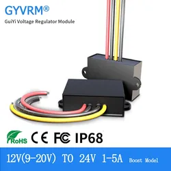 GYVRM 12V to 24V DC DC Step Up 1A 2A 3A 4A 5A Non Isolated Boost Power Converter 12 Volts to 24 Volts Voltage Regulator