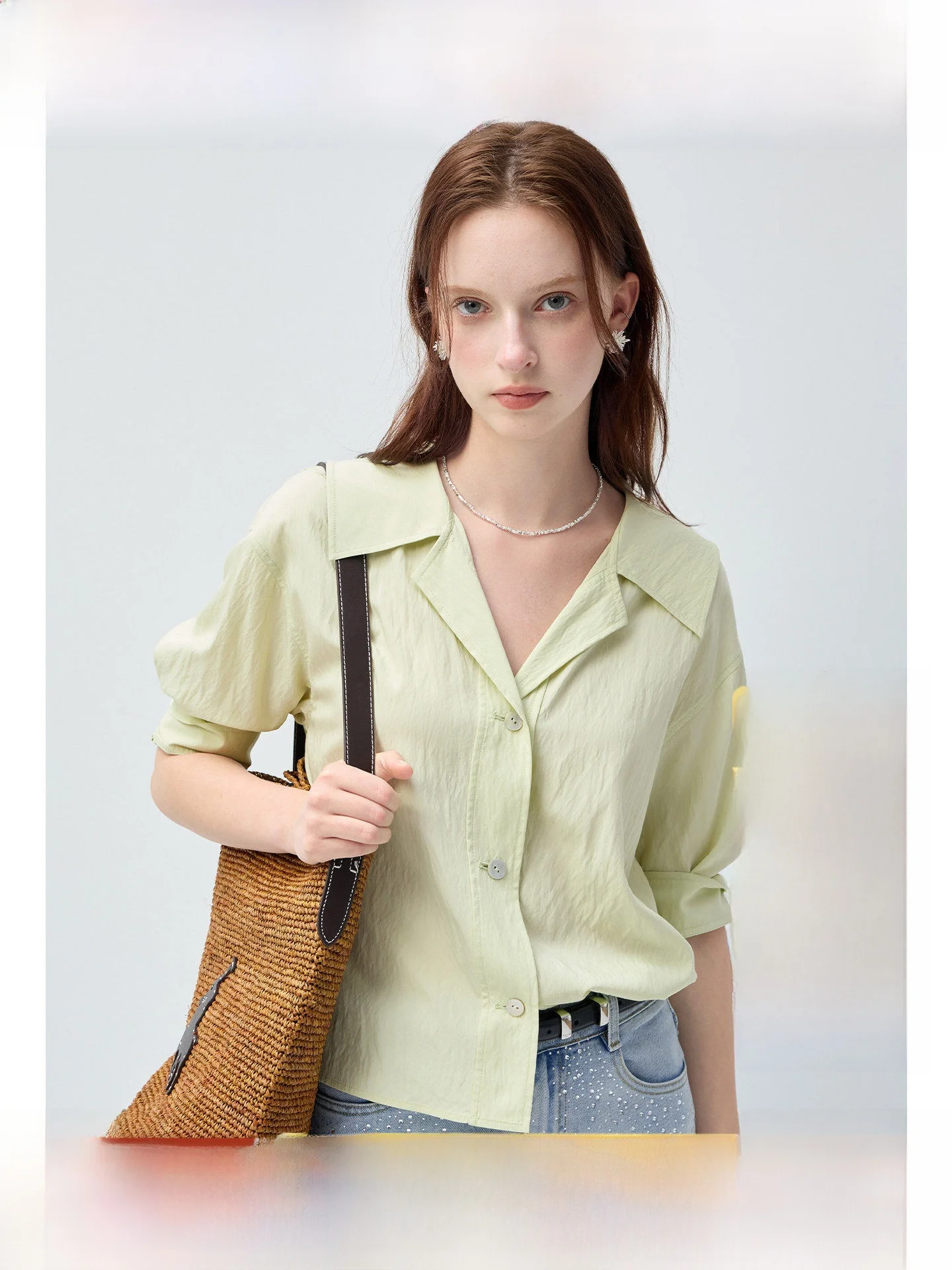 

plus Size Women's V-Neck Shirt T-Shirt Loose Slimming Short Sleeve Summer Versatile Micro plus Size Top Commute Style Korean ...
