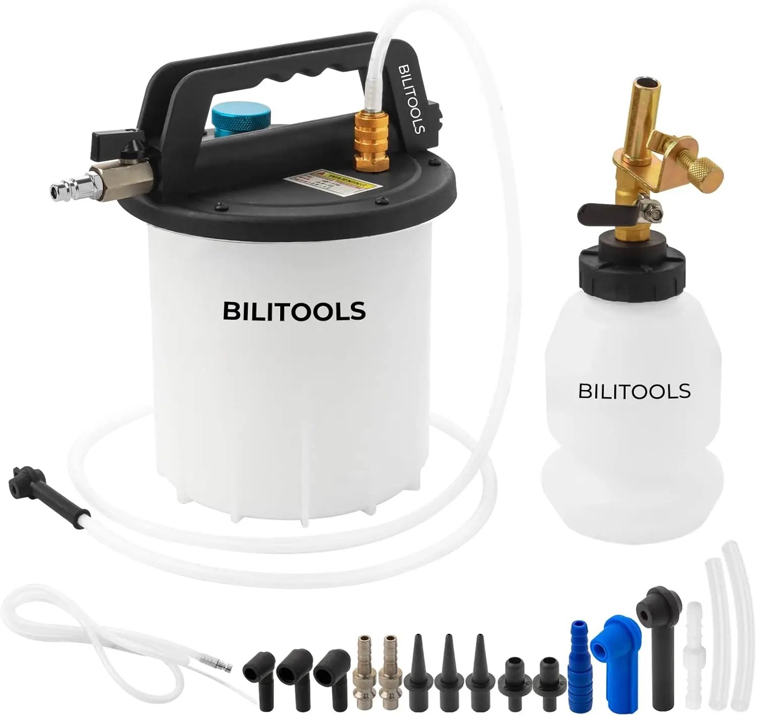 

Universal Pneumatic Brake Bleeder Kit with Vacuum Pump, Air Compressor & Adapters for One-Person Clutch Fluid Extraction