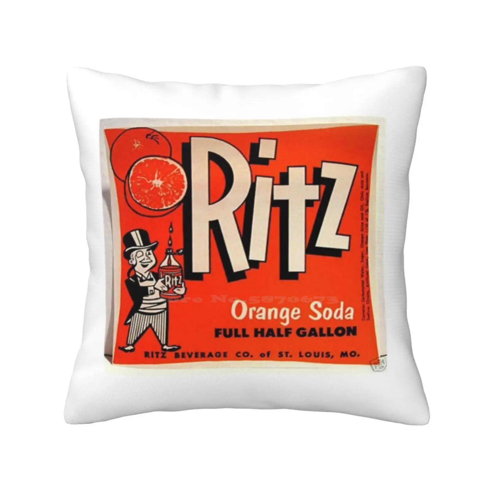 Ritz Orange Soda Soft Comfortable Pillowcase Ritz Orange Soda By Ritz Beverage Missouri Half Gallon Old Soda Label Nostalgia