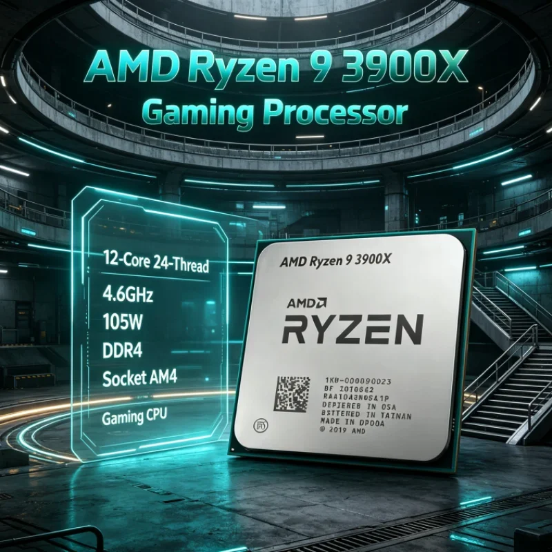AMD Ryzen 9 3900X DDR4 Desktop Processor 12-Core 24-Thread 3.8GHz 105W 7nm 64M L3 for Office