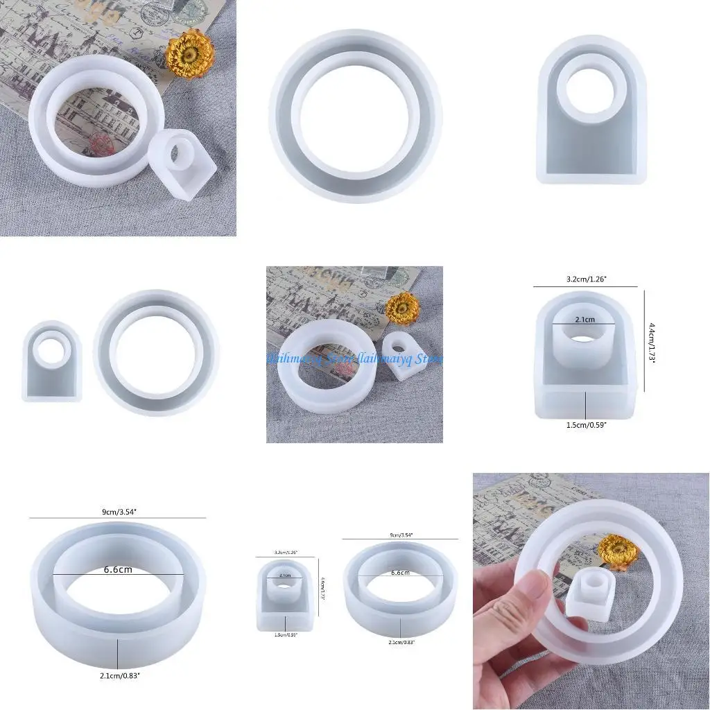 

573B круглая форма для браслета и кольца «сделай сам», формы для эпоксидного браслета для литья смолы, изготовления ювелирных