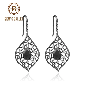 GEM'S BALLET 925 Sterling Silver Black Onyx Earrings Lrish Claddagh Celtic Knot Heart French Ear Wire Hook Earrings Gift ForHer
