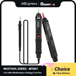 Mutool MT007/MT007 Pro/MT007 Pro-EN True RMS multimetro digitale Test di tensione penna sequenza di fase misuratore 3 In 1 trasmissione vocale