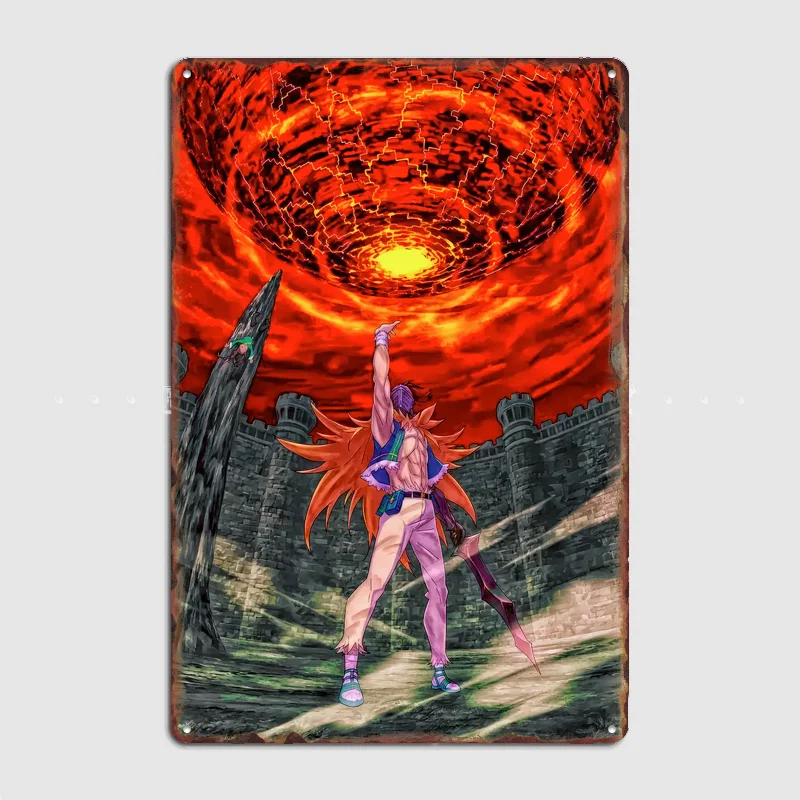 Fiery Vortex and Warrior Poster Metal Sign Bedroom Indoor Outdoor Home Decor Bar Custom Posters Wall Room Decorations