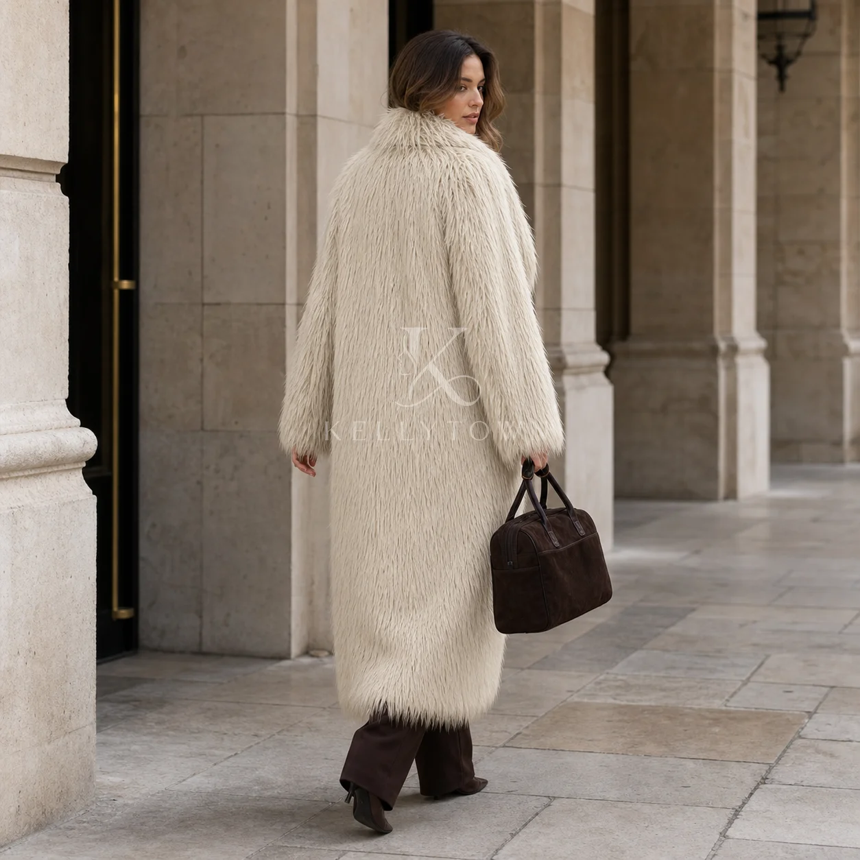 2026 Winter Fluffy Sheep Faux Fur Coat Women Long Sleeve Loose Oversized Jacket Coat Chic Thick Warm Big Fur Collar Outerwear