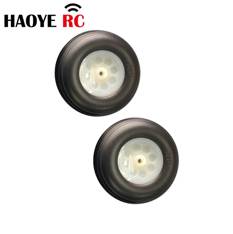 Haoye 2 Pcs/Lot 1-4inch High Quality PU Wheel With Plastic Hub Tail Wheel Tires For RC Airplane Replacement Toys DIY  Accessory